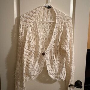 Elegant White Crochet Sweater